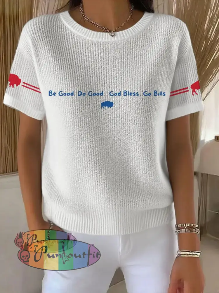 Women’s Buffalo Football Lover Printed Tops White / S