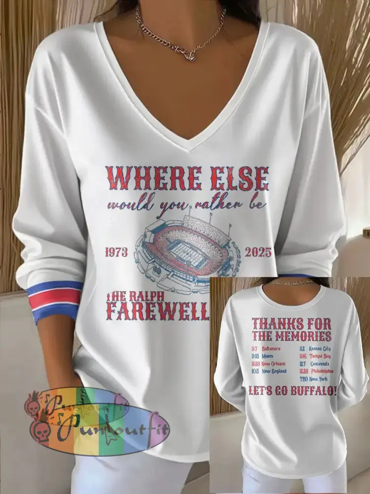 Women’s Buffalo Football Lover Printed Tops White / S