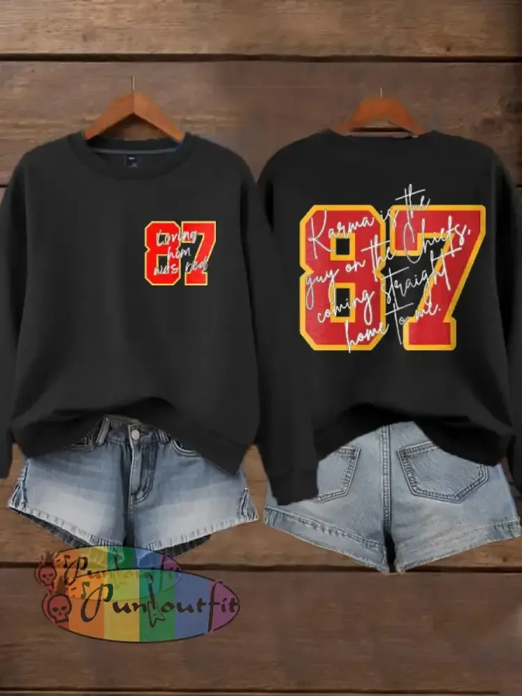 Women’s Chiefs 8789 Diva Engaged Era Printed Sweatshirt Black / S
