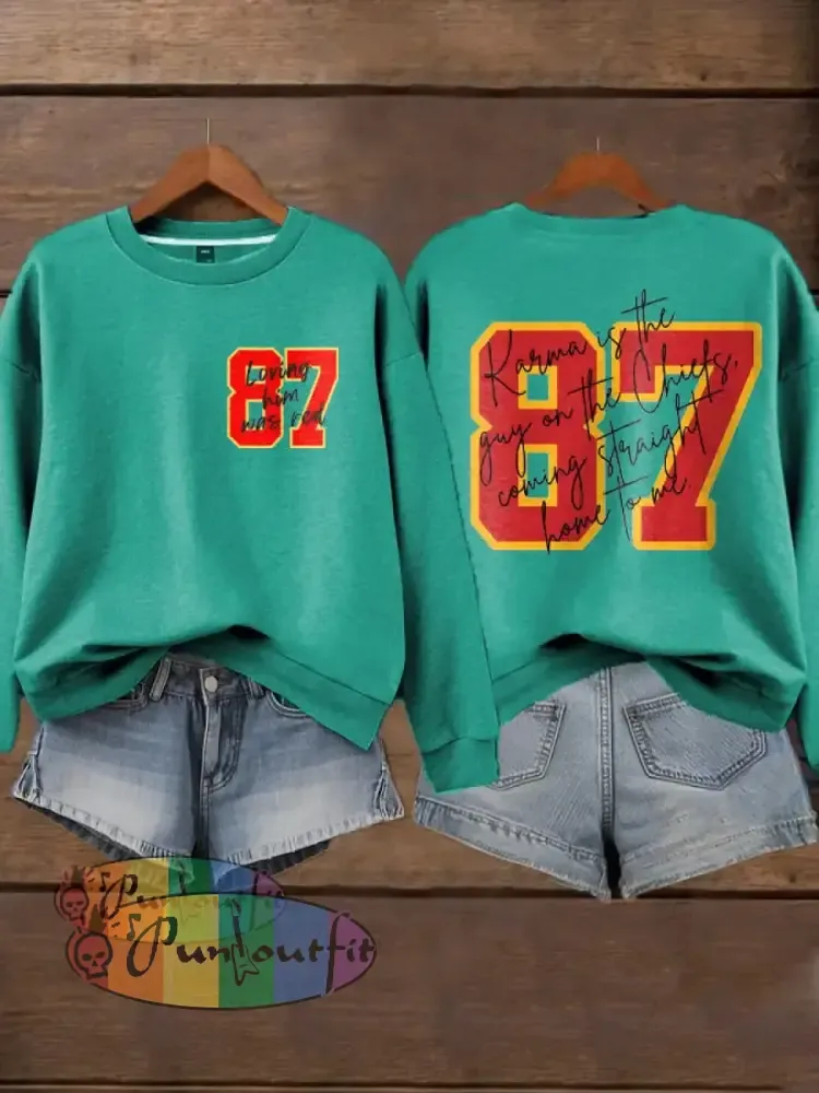 Women’s Chiefs 8789 Diva Engaged Era Printed Sweatshirt Blue Green / S