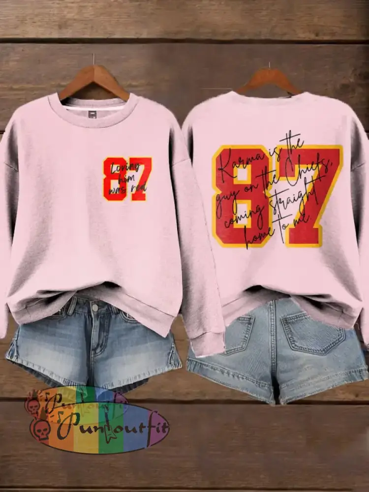 Women’s Chiefs 8789 Diva Engaged Era Printed Sweatshirt Light Pink / S