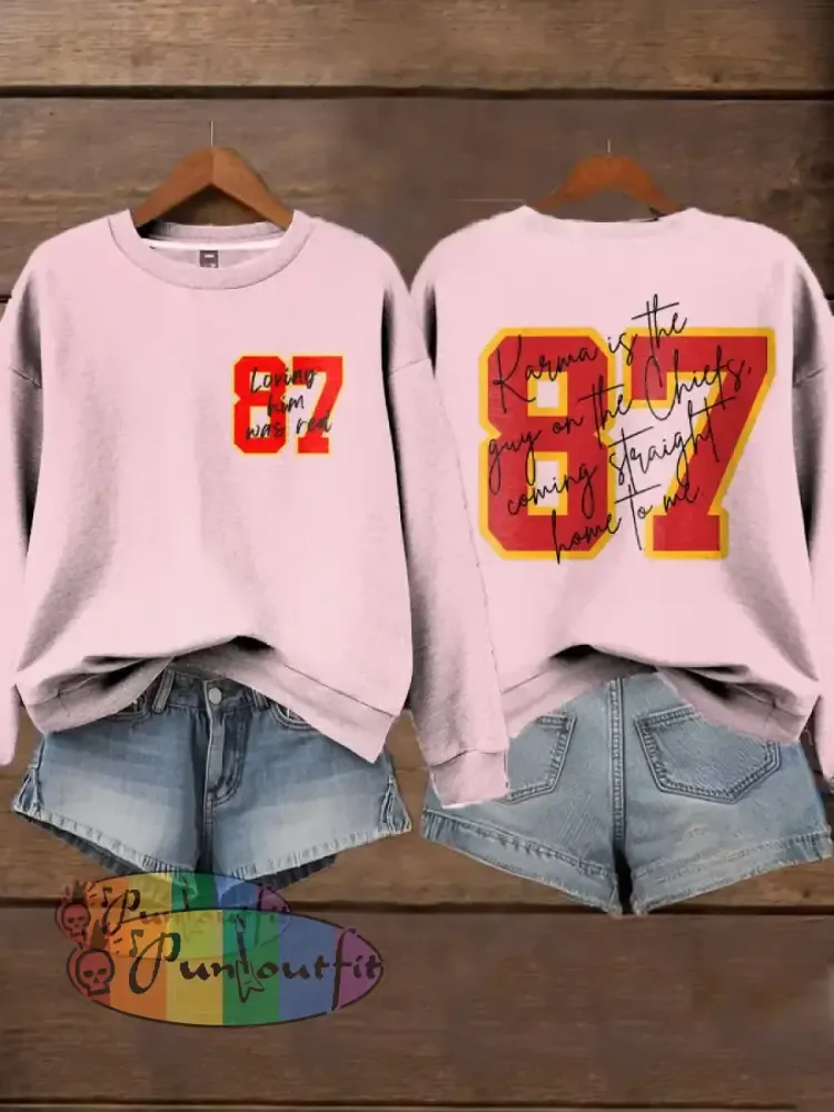 Women’s Chiefs 8789 Diva Engaged Era Printed Sweatshirt Light Pink / S
