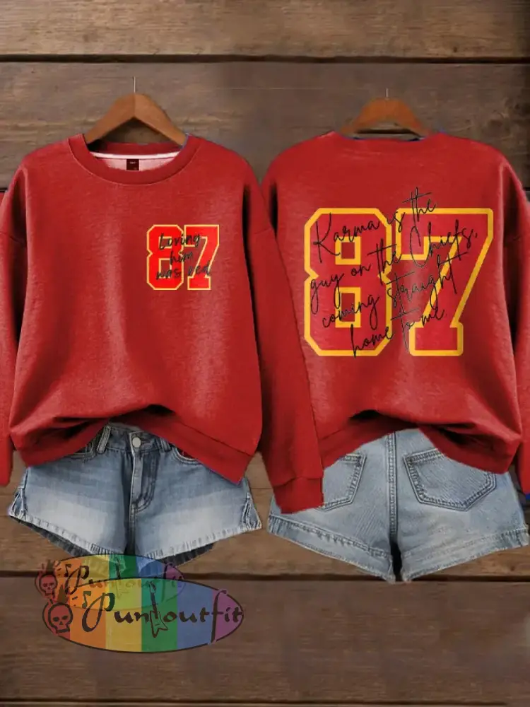 Women’s Chiefs 8789 Diva Engaged Era Printed Sweatshirt Red / S