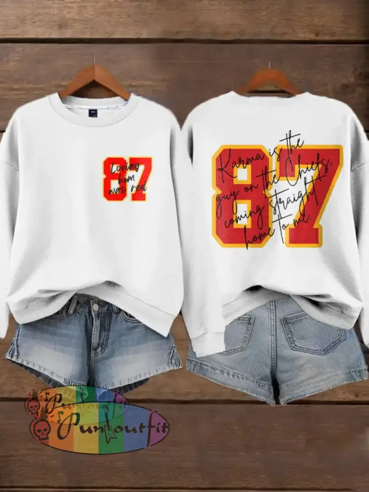 Women’s Chiefs 8789 Diva Engaged Era Printed Sweatshirt White / S