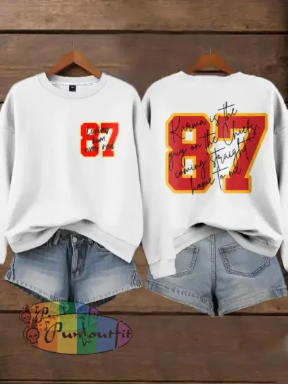 Women’s Chiefs 8789 Diva Engaged Era Printed Sweatshirt White / S
