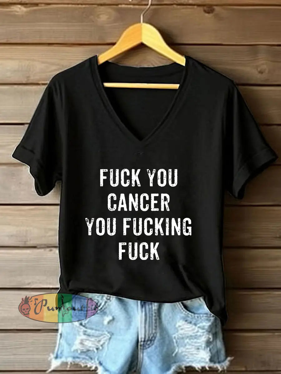 Women’s Fight Cancer T Shirt Black / S