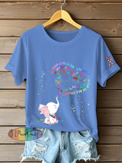 Women’s Fight Cancer T Shirt Light Blue / S