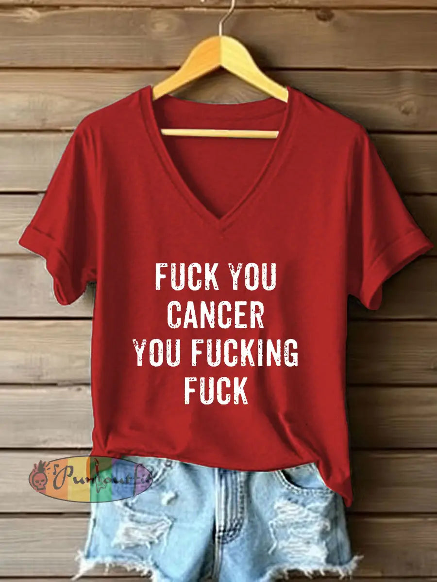 Women’s Fight Cancer T Shirt Red / S