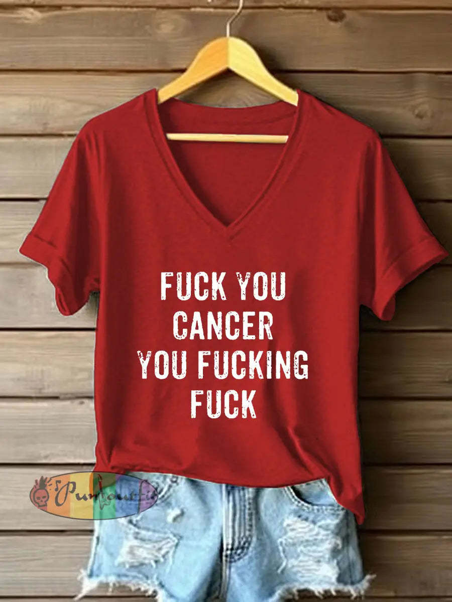 Women’s Fight Cancer T Shirt Red / S