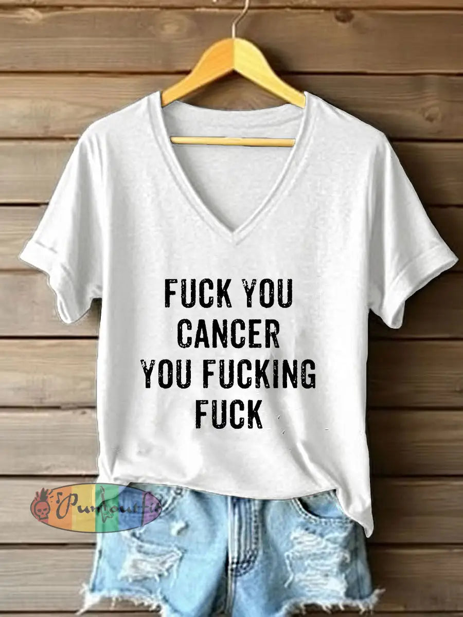 Women’s Fight Cancer T Shirt White / S