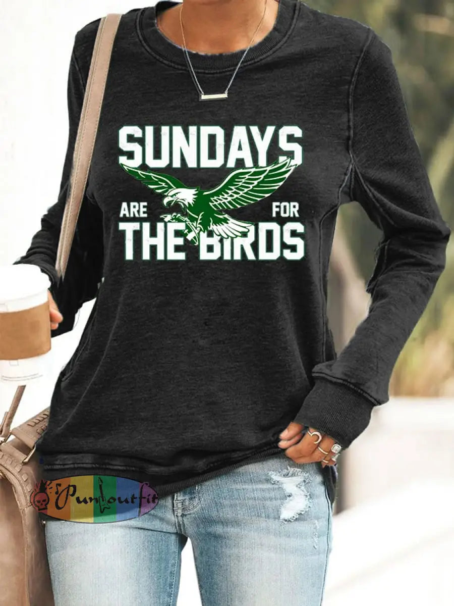 Women’s Football Fans Lovers Gameday Casual fitted sweatshirt Black / S