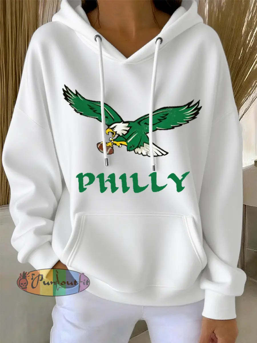 Women’s Football Fans Lovers Gameday Casual Hoodie White / S