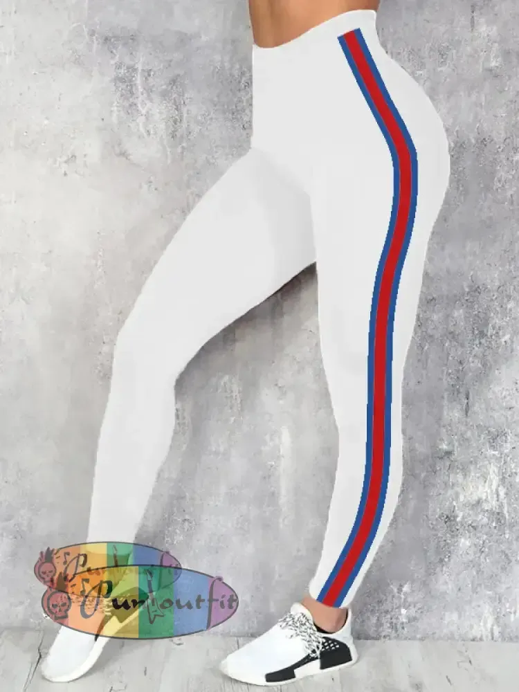 Women’s Football Fans Lovers Gameday Casual Leggings White / S