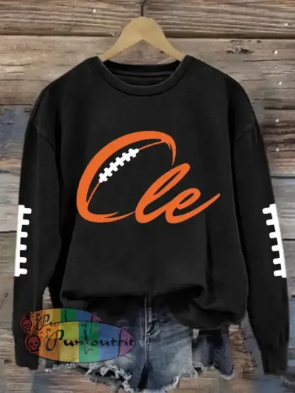Women’s Football Fans Lovers Gameday Casual Regular Sweatshirt Black / S