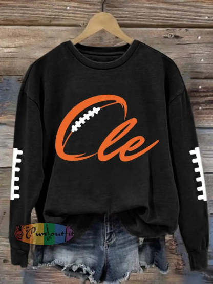 Women’s Football Fans Lovers Gameday Casual Regular Sweatshirt Black / S