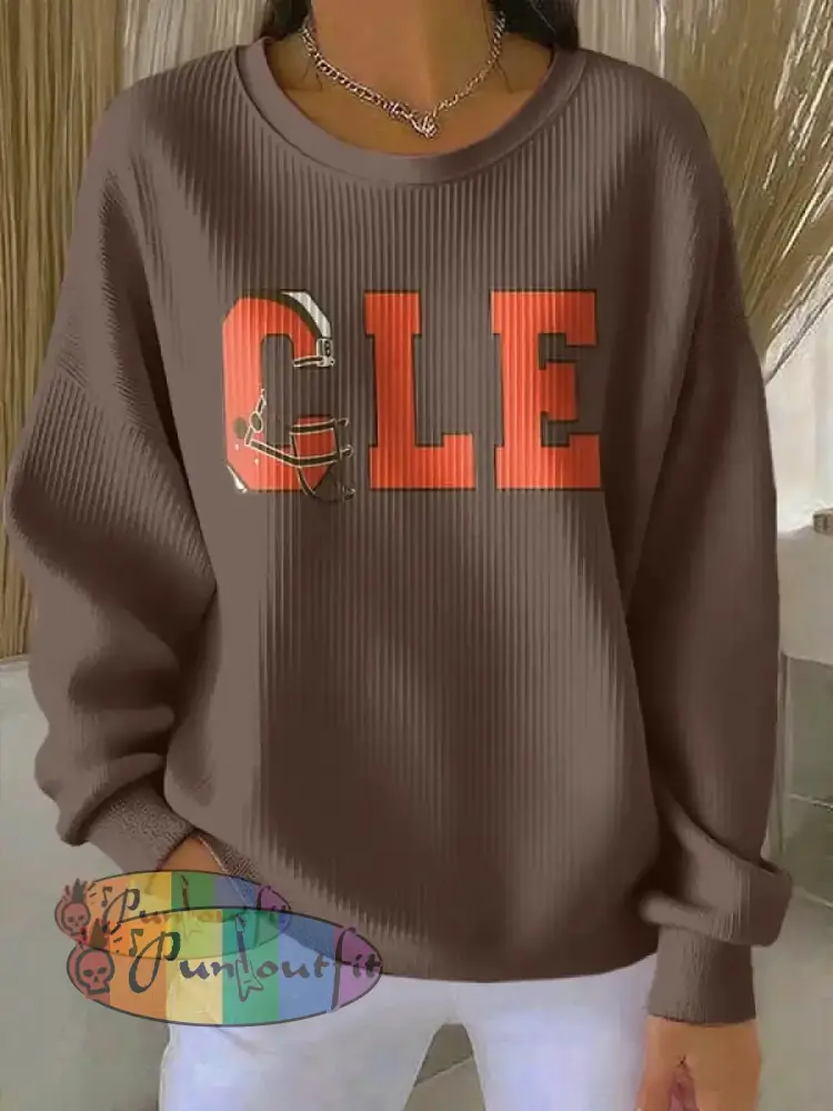 Women’s Football Fans Lovers Gameday Casual Regular Sweatshirt Brown / S