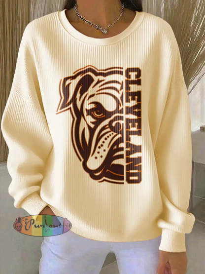Women’s Football Fans Lovers Gameday Casual Regular Sweatshirt Creamy White / S