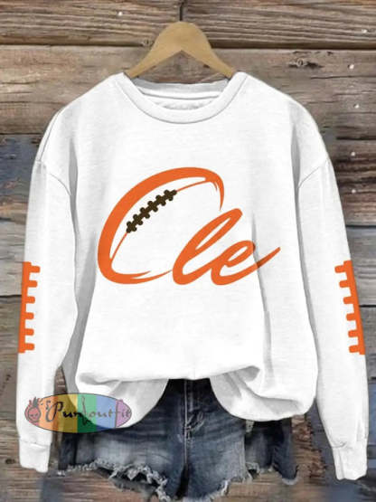 Women’s Football Fans Lovers Gameday Casual Regular Sweatshirt White / S