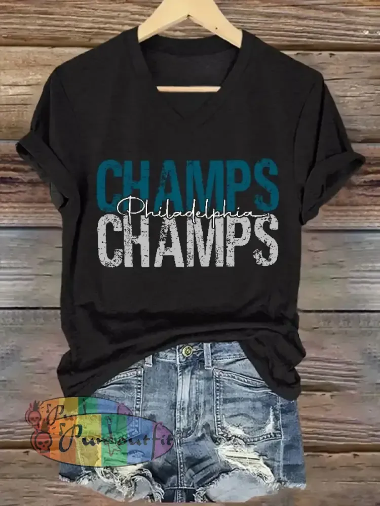 Women’s Football Fans Lovers Gameday Casual short-sleeved T-shirt Black / S