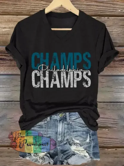 Women’s Football Fans Lovers Gameday Casual short-sleeved T-shirt Black / S