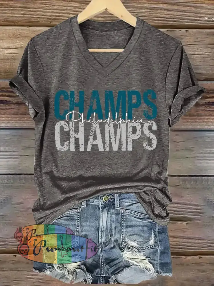 Women’s Football Fans Lovers Gameday Casual short-sleeved T-shirt Gray / S