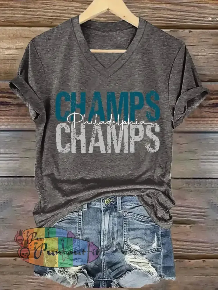 Women’s Football Fans Lovers Gameday Casual short-sleeved T-shirt Gray / S