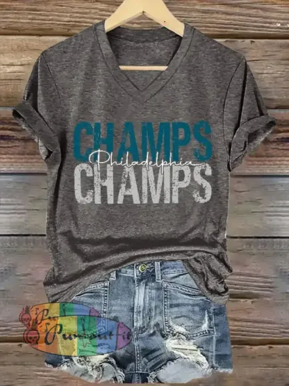 Women’s Football Fans Lovers Gameday Casual short-sleeved T-shirt Gray / S
