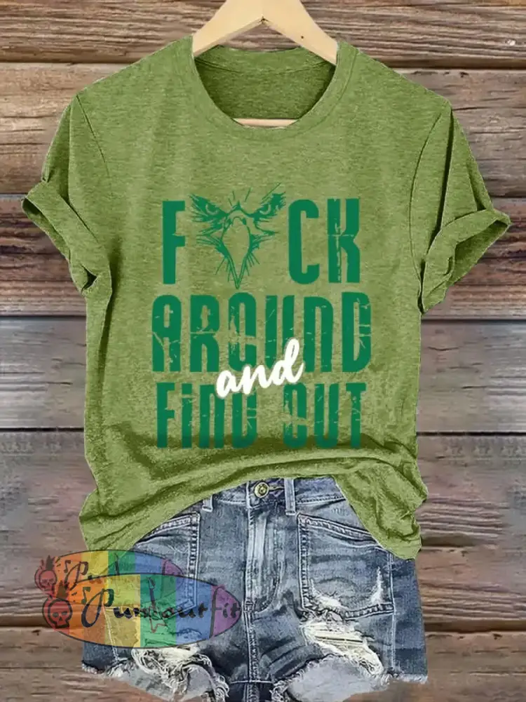 Women’s Football Fans Lovers Gameday Casual short-sleeved T-shirt Green / S