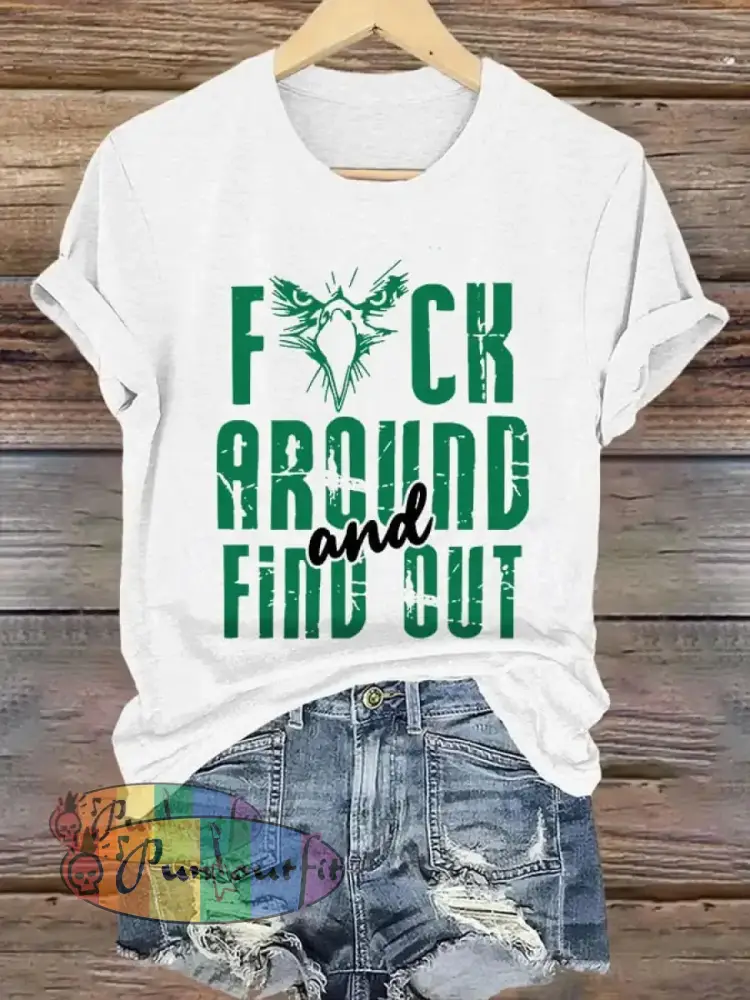Women’s Football Fans Lovers Gameday Casual short-sleeved T-shirt White / S