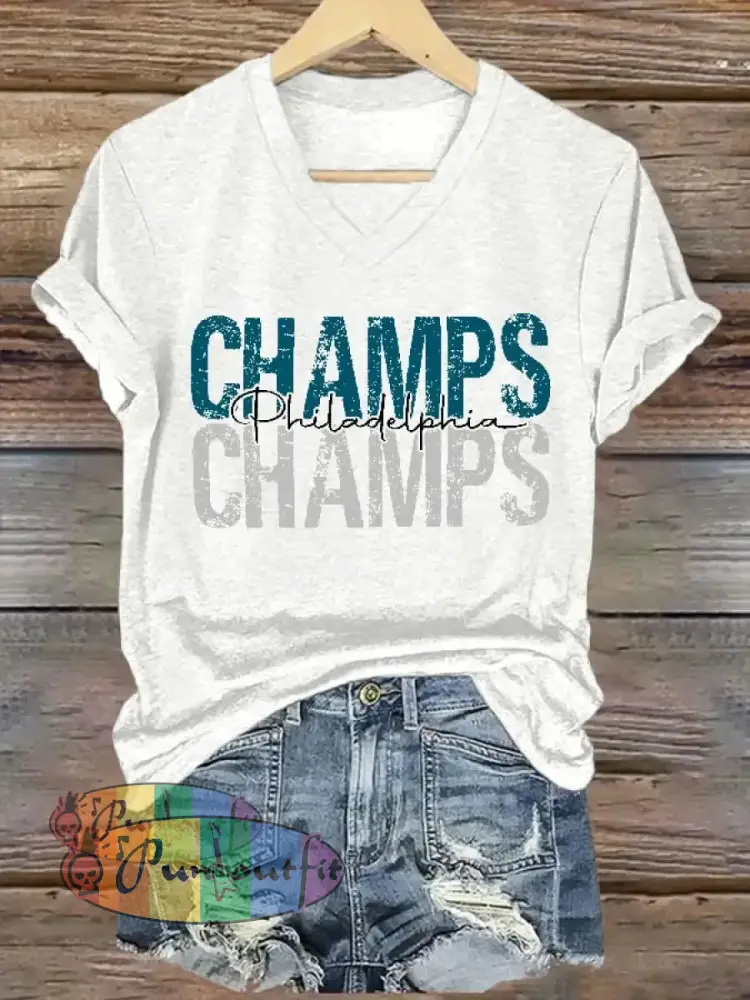 Women’s Football Fans Lovers Gameday Casual short-sleeved T-shirt White / S