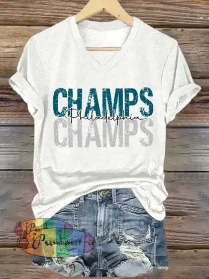 Women’s Football Fans Lovers Gameday Casual short-sleeved T-shirt White / S