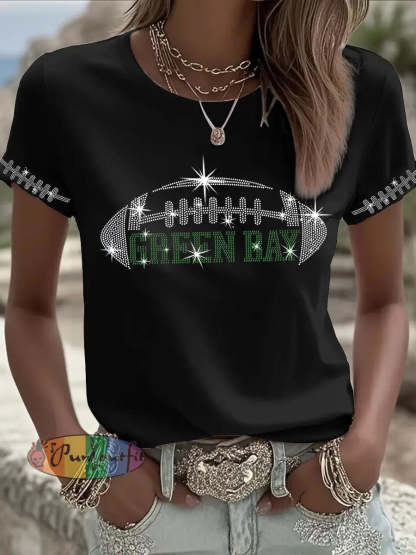 Women’s Green football T-shirts Black / S
