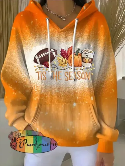 Women’s It’s The Season Football Hoodie Orange / S