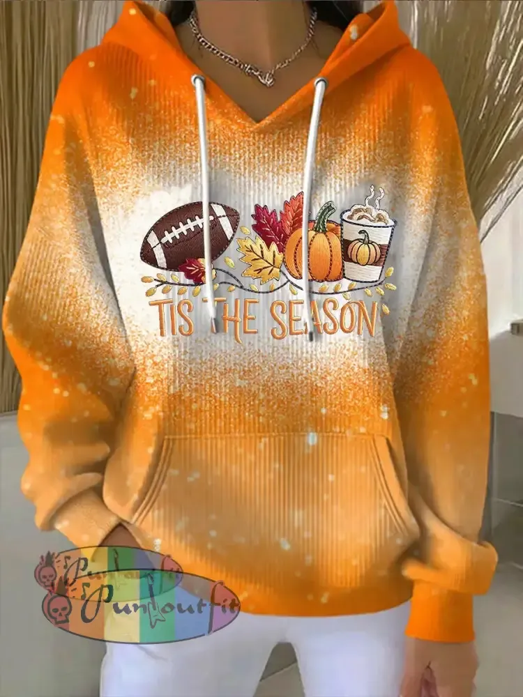 Women’s It’s The Season Football Hoodie Orange / S