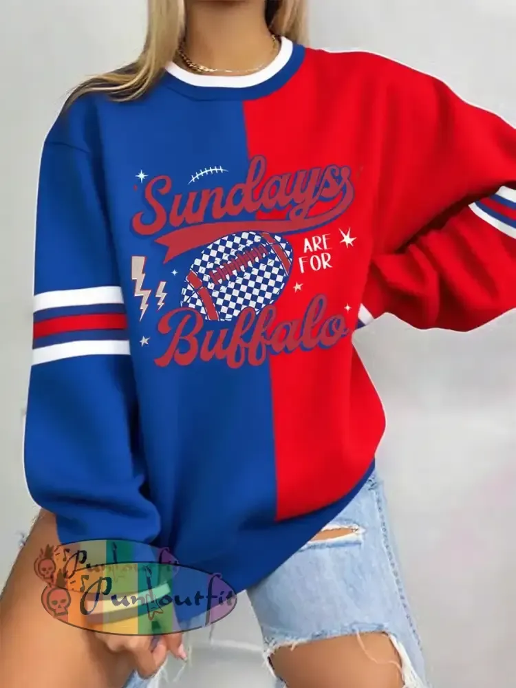 Women’s Sundays Are For Bufallo Football Fans Lovers Gameday Casual Sweatshirt