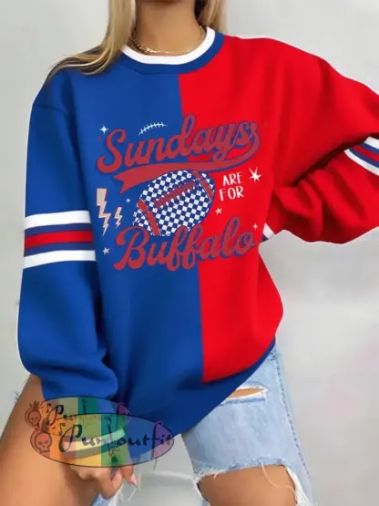 Women’s Sundays Are For Bufallo Football Fans Lovers Gameday Casual Sweatshirt