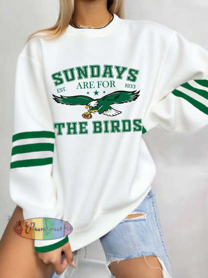 Women’s Sundays Are For The Birds Football Fans Lovers Gameday Casual Sweatshirt White / S