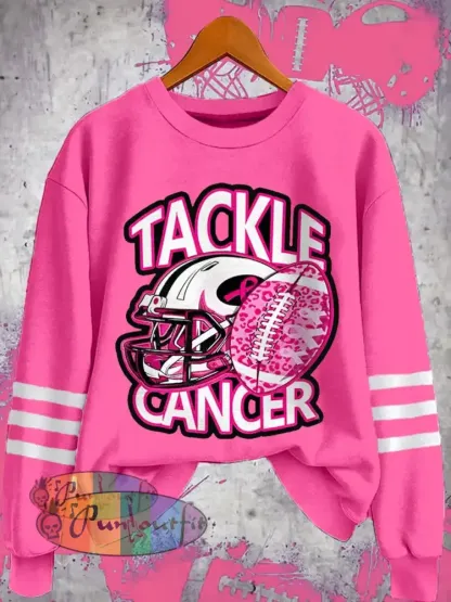 Women’s Tackle Breast Cancer Football Gameday Breast Cancer Awareness Support Sweatshirt Rose Red / S