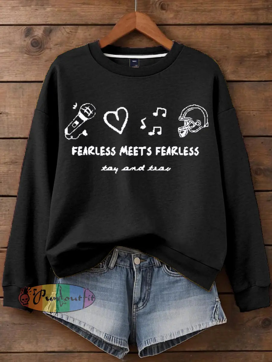 Women’s Taylor Swift and Travis Kelce Engagement Regular Sweatshirt Black / S