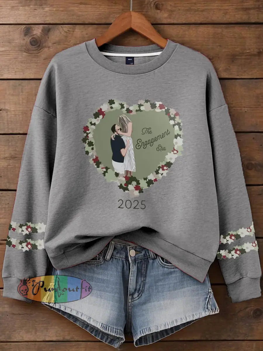Women’s Taylor Swift and Travis Kelce Engagement Regular Sweatshirt Light Gray / S