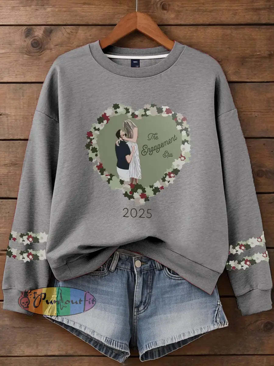 Women’s Taylor Swift and Travis Kelce Engagement Regular Sweatshirt Light Gray / S
