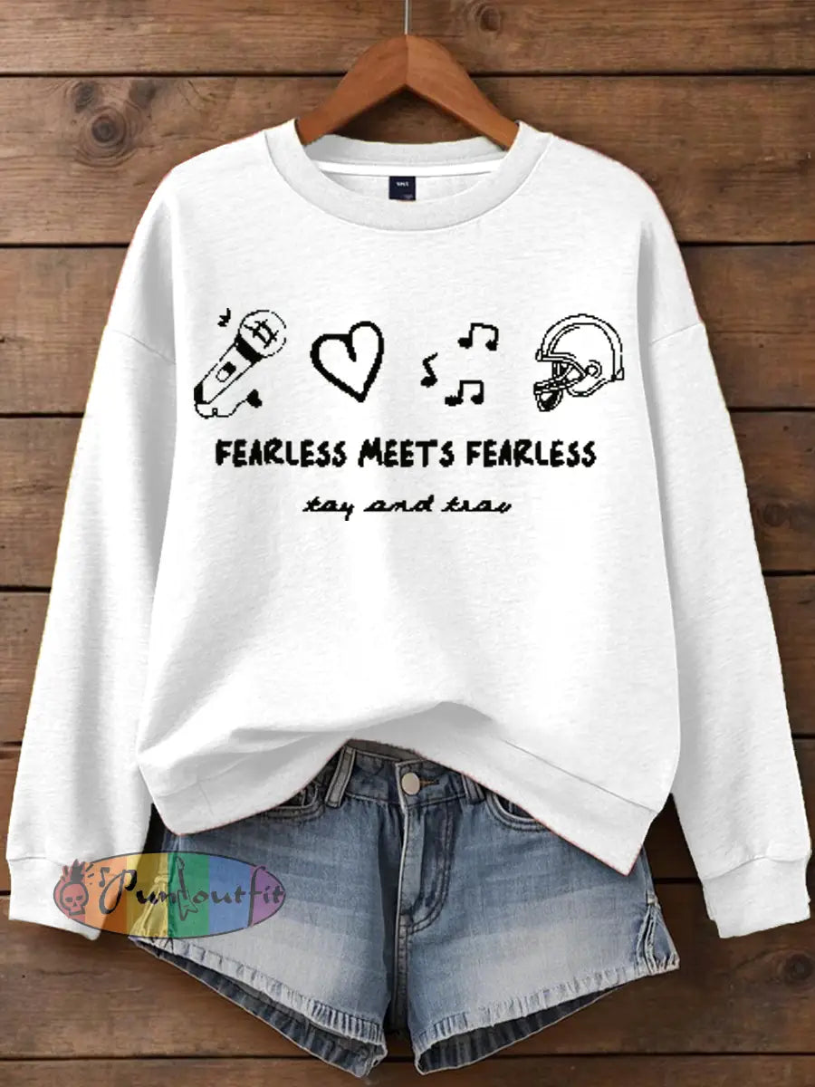 Women’s Taylor Swift and Travis Kelce Engagement Regular Sweatshirt White / S