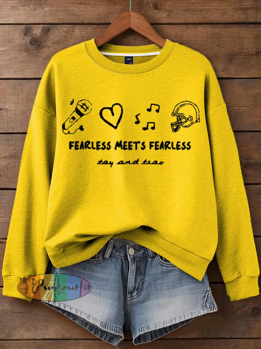Women’s Taylor Swift and Travis Kelce Engagement Regular Sweatshirt Yellow / S