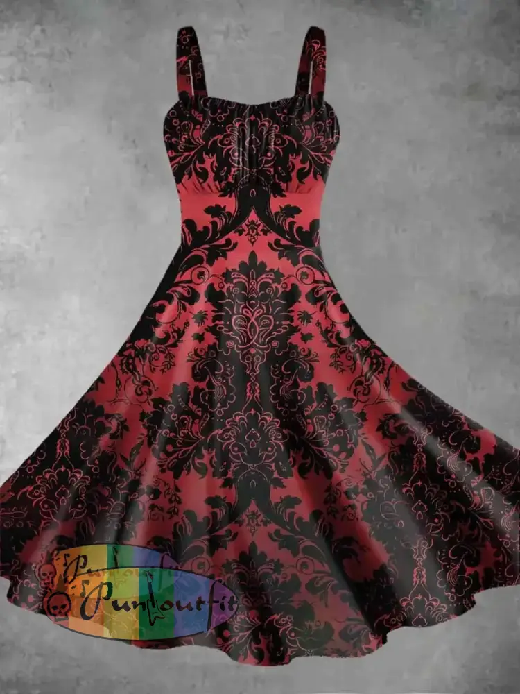 Women’s Vintage Graphic Print Slip Dress As Picture / S