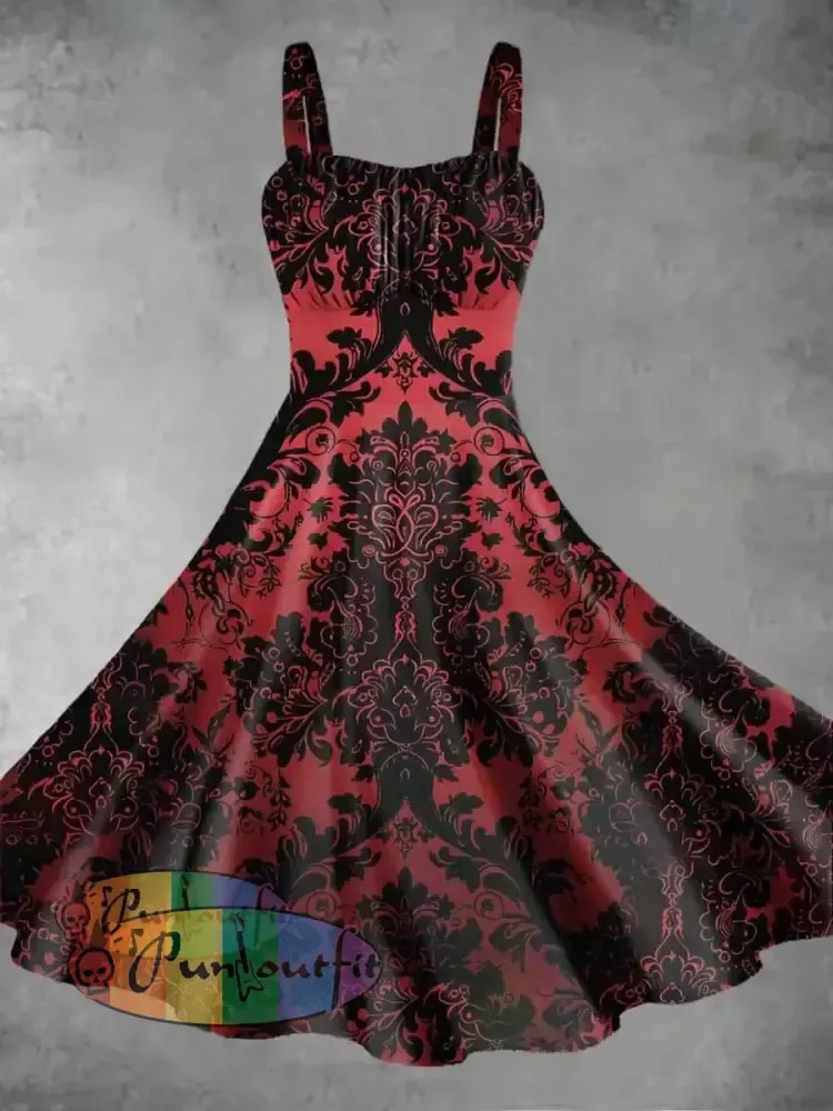Women’s Vintage Graphic Print Slip Dress As Picture / S