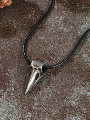 Unisex Punk Metal Skull Crow Head Pendant Necklace