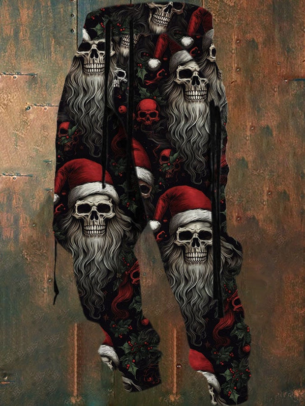 Men's Christmas Skull Print Sweatpants