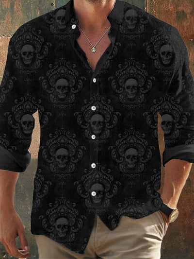 Men's Vintage Skull Faith Long Sleeve Shirt