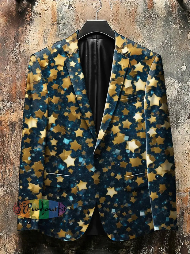 Christmas Style Cold Star Print Gothic Jacket Colorful / S