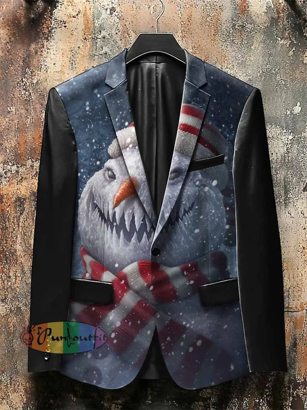 Dark Style 3D Devil Snowman Print Gothic Jacket Colorful / S